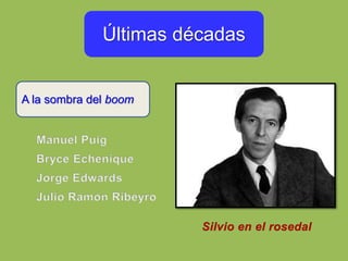 Últimas décadas
A la sombra del boom
 