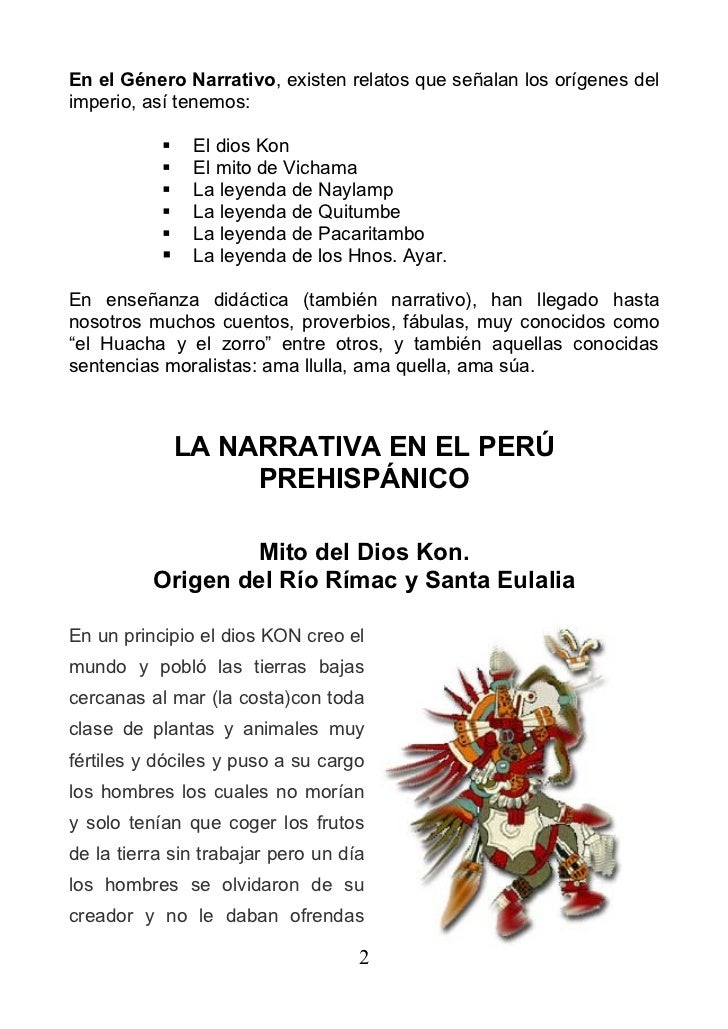 La Narrativa Prehispánica Peruana