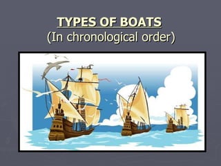 TYPES OF BOATS   (In chronological order) 