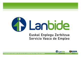 Presentación del modelo de servicio de Lanbide-Servicio Vasco de Empleo
 