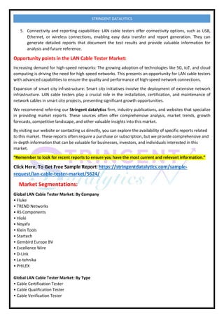 LAN Cable Tester Market Overview Analysis Trends Share Size Type