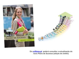Em oriflame.pt poderá consultar a actualização do
novo Plano de Sucesso (edição de chefes)
 