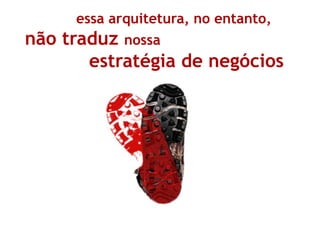 essa arquitetura, no entanto,
não traduz nossa
       estratégia de negócios
 