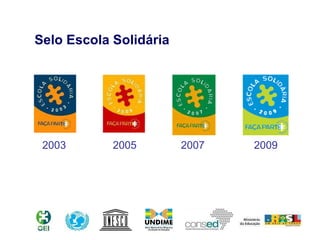 Selo Escola Solidária 2003 2005 2007 2009 