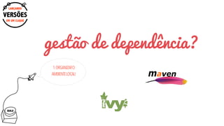 BUILD
gestão de dependência?
EM UM CLIQUE
LANÇANDO
VERSÕES
1.ORGANIZARO
AMBIENTELOCAL!
 