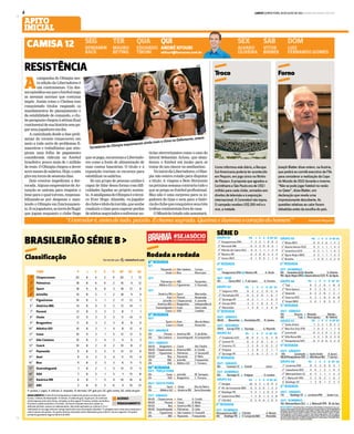 LANCE! QUINTA-FEIRA, 18 DE JULHO DE 2013 www.lancenet.com.br4
RESISTÊNCIA
A
campanha do Olimpia nes-
ta edição da Libertadores é
um contrassenso. Um des-
sesepisódiosemqueofutebolnega
as mesmas normas que costuma
impôr. Assim como o Chelsea tem
conquistado títulos rasgando os
mandamentos do planejamento e
da estabilidade de comando, o clu-
beparaguaiochegouàsétimafinal
continentaldesuahistóriasempa-
gar seus jogadores em dia.
A caminhada desde a fase preli-
minar do torneio transcorreu em
meio a toda sorte de problemas fi-
nanceiros e trabalhistas que atin-
giram uma folha de pagamento
considerada ridícula no futebol
brasileiro: pouco mais de 1 milhão
de reais. O Olimpia chegou a dever
novemesesdesalários.Hoje,omês
gira em torno de sessenta dias.
Dois eventos impediram a der-
rocada. Alguns empresários de As-
sunção se uniram para resgatar o
time para o qual torcem, responsa-
bilizando-se por despesas e man-
tendo o Olimpia em funcionamen-
to.Eosjogadores,aoinvésdefingir
que jogam enquanto o clube finge
queospaga,encararamaLibertado-
res como a fonte de alimentação de
suas contas bancárias. O título e a
exposição trariam os recursos para
estabilizar os salários.
Só um grupo de pessoas unidas é
capaz de lidar dessa forma com difi-
culdades ligadas ao próprio susten-
to.AamálgamadoOlimpiaéotécni-
co Ever Hugo Almeida, ex-jogador
doclubeeídolodatorcida,quesoube
conduzir o time para superar perdas
deatletasnegociadoseenfrentarno-
tícias aterrorizantes como o caso do
lateral Sebastián Ariosa, que aban-
donou o futebol em junho para se
tratar de um câncer no mediastino.
NoiníciodaLibertadores,oOlim-
pia não estava cotado para disputar
o título. A viagem a Belo Horizonte
napróximasemanacontrariatudoo
que se prega no futebol profissional.
Mas não é uma surpresa para os jo-
gadores do time e nem para a histó-
riadoclubequeconquistouseustrês
troféus continentais fora de casa.
O Mineirão lotado não assustará.
Troco
Comoinformouestediário,aRecopa
Sul-Americanapoderiateracontecido
emPequim,emjogoúniconoNinho
dePássaro.Apropostaqueagradoua
CorinthianseSãoPauloeradeUS$1
milhãoparacadaclube,somadosaos
direitosdetelevisãoeàexposição
internacional.AConmebolnãotopou.
OcampeãorecebeuUS$200mileo
vice,ametade.
Forno
JosephBlatterdisseontem,naÁustria,
quepediráaocomitêexecutivodaFifa
paraconsiderararealizaçãodaCopa
doMundode2022duranteoinverno.
“Nãosepodejogarfutebolnoverão
noQatar”,disseBlatter,em
declaraçãoquerevelauma
impressionantedescoberta.As
questõesrelativasaocalorforam
debatidasantesdaescolhadopaís.
CAMISA 12
AFP
APITO
INICIAL
APITO
INICIAL
APITO
INICIAL
APITO
INICIAL
“Otorcedoré,antesdetudo,paixão.Échamasagrada.Queimaeiluminaocoraçãodohomem”
LUIZ
FERNANDO GOMES
QUATER QUI SEX SAB DOM
ANDRÉ KFOURI
akfouri@lancenet.com.br
ALVARO
OLIVEIRA
VITOR
BIRNER
EDUARDO
TIRONI
MAURO
BETING
SEG
BENJAMIN
BACK
Armando Nogueira
Torcedoras do Olimpia esquentaram ainda mais o clima no Defensores, ontem
PG J V E D GP GC
1o
- Paragominas (PA) 7 3 2 1 0 6 2
2o
- Nacional-AM 6 2 2 0 0 4 1
3o
- Plácido de Castro (AC) 4 3 1 1 1 3 4
4o
- Náutico-RR 0 3 0 0 3 2 5
5o
- Genus (RO) 0 1 0 0 1 1 4
PG J V E D GP GC
1o
- Salgueiro (PE) 8 4 2 2 0 11 4
2o
- Parnahyba (PI) 6 3 2 0 1 6 7
3o
- Ypiranga-AP 4 3 1 1 1 4 5
4o
- Gurupi (RO) 3 3 1 0 2 5 7
5o
- Maranhão 1 3 0 1 2 4 6
PG J V E D GP GC
1o
- Tiradentes (CE) 10 4 3 1 0 7 0
2o
- Central-PE 6 3 2 0 1 4 1
3o
- Guarany-CE 3 3 0 3 0 2 2
4o
- Potiguar 1 3 0 1 2 1 7
5o
- Ypiranga-PE 1 3 0 1 2 1 5
PG J V E D GP GC
1o
- Sergipe 10 4 3 1 0 11 2
2o
- Vit. da Conquista (BA) 6 3 2 0 1 3 2
3o
- Botafogo-PB 5 3 1 2 0 3 2
4o
- Juazeirense (BA) 1 3 0 1 2 2 8
5o
- CSA (AL) 0 3 0 0 3 0 5
PG J V E D GP GC
1o
- Mixto (MT) 9 4 3 0 1 5 3
2o
- Aparecidense (GO) 4 3 1 1 1 4 2
3o
- Goianésia (GO) 4 3 1 1 1 4 3
4o
- Águia Negra (MS) 4 3 1 1 1 4 5
5o
- Brasília 1 3 0 1 2 2 6
PG J V E D GP GC
1o
- Tupi 6 3 2 0 1 8 4
2o
- Nova Iguaçu 6 3 2 0 1 2 1
3o
- Resende 6 3 2 0 1 2 1
4o
- Aracruz (ES) 3 3 1 0 2 6 8
5o
- Araxá (MG) 3 4 1 0 3 3 7
PG J V E D GP GC
1o
- Santo André 7 3 2 1 0 5 2
2o
- Marcílio Dias (PR) 7 4 2 1 1 7 4
3o
- Juventude 6 3 2 0 1 5 4
4o
- Villa Nova-MG 3 3 1 0 2 3 6
5o
- Penapolense (SP) 0 3 0 0 3 2 6
PG J V E D GP GC
1o
- Londrina (PR) 9 3 3 0 0 4 1
2o
- Lajeadense (RS) 5 4 1 2 1 6 5
3o
- Metropolitano-SC 4 3 1 1 1 2 2
4o
- J. Malucelli (PR) 2 3 0 2 1 6 7
5o
- Botafogo-SP 1 3 0 1 2 2 5
4a
- RODADA
14/7
Paragominas (PA)1x0Náutico-RR A. Verde
18/7 - HOJE
21h Genus (RO) x P. de Castro A. Ferreira
5a
- RODADA
20/7 - SÁBADO
18h30 Maranhão x Parnahyba (PI) N. Santos
22/7 - SEGUNDA
20h15 Gurupi (TO) x Ypiranga G. Resende
5a
- RODADA
20/7 - SÁBADO
16h Guarany-CE x Central Junco
21/7 - DOMINGO
16h Ypiranga-CE x Potiguar O. Limeira
5a
- RODADA
21/7 - DOMINGO
16hJuazeirense (BA) x CSA (AL) A. Morais
16h Botafogo-PB x V. Conquista (BA) Almeidão
5a
- RODADA
21/7 - DOMINGO
16h Goianésia (GO)xBrasília V. Oliveira
18h Águia Negra (MS)xAparecidense (GO) N. da Águia
5a
- RODADA
20/7 - SÁBADO
15h Aracruz x Resende Bambu
16h Tupi x Nova Iguaçu M. Helênio
5a
- RODADA
20/7 - SÁBADO
16h Juventude x Santo André A. Jaconi
18h30Penapolense (SP) x Villa Nova-MG T. Carriço
5a
- RODADA
20/7 - SÁBADO
17h Botafogo-SP x Londrina (PR) Santa Cruz
21/7 - DOMINGO
16h Metropolitano (SC) x J. Malucelli (PR) M. do Sesi
SÉRIE D
REGULAMENTO: Naprimeirafase,as40equipesestãodivididasem8gruposdecinco,sen-
doqueosdoisprimeirosdecadachaveavançamparaapróximafase.Emcasodeigualdadena
pontuação,sãocritériosdedesempate:1)maisvitórias,2)melhorsaldodegols,3)maisgolspró,
4)confrontodireto,5)menoscartõesvermelhos,6)menoscartõesamarelos7)sorteio.Osclassi-
ficadosdisputamasoitavasdefinal,nosistemamata-mataemjogosdeidaevolta.Osquatroti-
mesclassificadosparaassemifinaisgarantemoacessoàSérieCde2014.Emcasodeigualdade
depontosnafasemata-mata,oscritériosdedesempatesão:1)saldodegols,2)maisgolsmarca-
dosnocampodoadversário,3)disputadepênaltis.
GRUPO A1
GRUPO A2
GRUPO A3
GRUPO A4
GRUPO A6
GRUPO A5
GRUPO A7
GRUPO A8
BRASILEIRÃO SÉRIE B >
Classificação
P: pontos, J: jogos, V: vitórias, E: empates, D: derrotas, GP: gols pró, GC: gols contra, SG: saldo de gols
TIME P J V E D GP GC SG
1o
- Chapecoense 20 8 6 2 0 20 7 13
2o
- Palmeiras 18 8 6 0 2 16 4 12
3o
- Sport 18 9 6 0 3 18 12 6
4o
- Joinville 16 8 5 1 2 18 9 9
5o
- Figueirense 16 8 5 1 2 17 12 5
6o
- América-MG 14 8 4 2 2 15 14 1
7o
- Paraná 12 8 3 3 2 8 7 1
8o
- Oeste 12 9 3 3 3 11 14 -3
9o
- Bragantino 11 8 3 2 3 8 8 0
10o
- Atletico-GO 10 8 3 1 4 8 12 -4
11o
- Icasa 10 9 3 1 5 12 17 -5
12o
- São Caetano 10 8 2 4 2 9 6 3
13o
- Ceará 10 8 2 4 2 10 8 2
14o
- Paysandu 9 8 2 3 3 12 12 0
15o
- Avaí 9 9 2 3 4 11 15 -4
16o
- Boa 9 8 2 3 3 6 11 -5
17o
- Guaratinguetá 7 8 2 1 5 12 17 -5
18o
- ASA 7 8 2 1 5 7 15 -8
19o
- América-RN 6 8 1 3 4 10 16 -6
20o
- ABC 2 8 0 2 6 4 16 -12
REGULAMENTO: A Série B será disputada no sistema de pontos corridos em dois
turnos. Critérios de desempate: 1) vitórias; 2) saldo de gols; 3) gols pró; 4) confronto
direto (apenas entre dois times, somados os dois jogos); 5) menos cartões vermelhos;
6) menos cartões amarelos e 7) sorteio. Se houver empate entre dois clubes na
definção de título, acesso ou rebaixamento, não serão aplicados os critérios 5, 6 e 7,
realizando-se um jogo extra em campo neutro (em caso de empate, pênaltis). O campeão será o time que conquistar o
maior número de pontos. Os quatro últimos colocados serão rebaixados para a Série C do ano seguinte. Os quatro
primeiros garantem vaga na Série A de 2014.
Rodada a rodada
ACESSO
REBAIXAMENTO
8a- RODADA
9/7
Paysandu2x2São Caetano Curuzu
Oeste0x0Boa Municipal
12/7
Palmeiras4x1 ABC Pacaembu
Atlético-GO2x3Figueirense S. Dourada
13/7
América-RN2x4Sport Marrentão
Avaí2x2Paraná Ressacada
Joinville2x2Chapecoense A. Joinville
América-MG2x2Bragantino Independência
Guarantiguetá3x0Icasa Dario Leite
Ceará 4x1 ASA Castelão
9a- RODADA
16/7
Sport2x0Avaí Ilha do Retiro
Icasa0x3Oeste Romeirão
19/7 - AMANHÃ
21h Paraná x América-RN D. de Britto
21h São Caetano x Guaratinguetá A.Campanella
20/7 - SÁBADO
16h20 Bragantino x Ceará Abi Chedid
16h20 Chapecoense x América-MG A. Condá
16h20 Figueirense x Palmeiras O. Sacarpelli
16h20 Boa x Paysandu D. Melo
21h ABC x Joinville Frasqueirão
21h ASA x Atlético-GO C. Fonseca
10a- RODADA
23/7 - TERÇA-FEIRA
21h Icasa x Joinville M. Sampaio
21h ASA x Bragantino C. Fonseca
26/7 - SEXTA-FEIRA
21h Sport x Oeste Ilha do Retiro
21h Atlético-GO x América-RN Serra Dourada
27/7 - SÁBADO
16h20 Chapecoense x Avaí A. Condá
16h20 Paraná x Ceará D. Britto
16h20 Boa x América-MG D. Melo
16h20 Guaratinguetá x Palmeiras D. Leite
21h Figueirense x São Caetano O. Scarpelli
21h ABC x Paysandu Frasqueirão
 