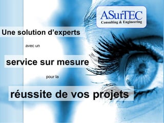 Une solution d’experts service sur mesure  réussite de vos projets  avec un pour la C T r u S A E Consulting & Engineering 