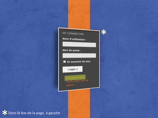 *




Dans le bas de la page, à gauche
 