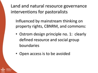 Land and resource governance in pastoralist systems: It’s not all about boundaries and property rights