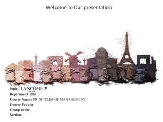 Welcome To Our presentation
Topic-
Department- BBA
Course Name: PRINCIPLES OF MANAGEMENT
Course Faculty:
Group name-
Section:
 