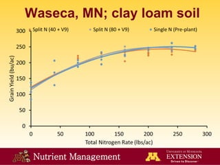 Nutrient Management
Waseca, MN; clay loam soil
 