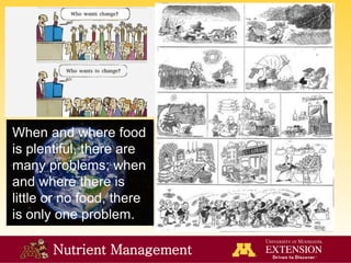 Nutrient Management
When and where food
is plentiful, there are
many problems; when
and where there is
little or no food, there
is only one problem.
 