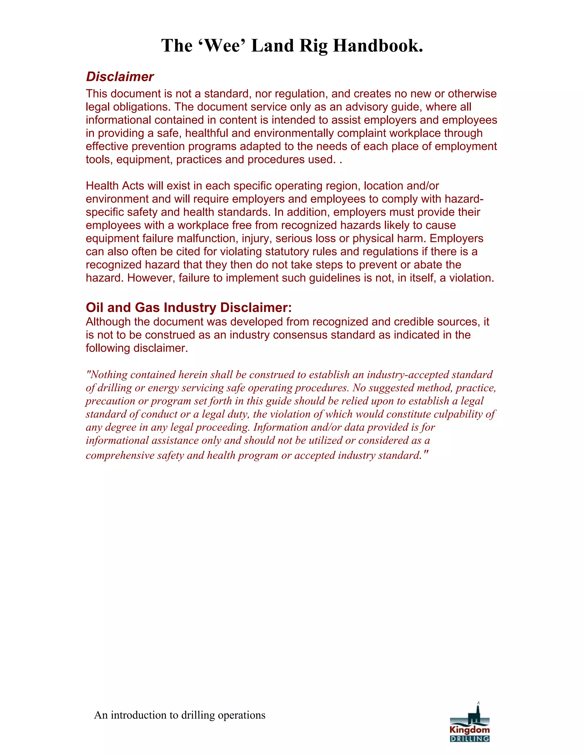 Land rig handbook | PDF