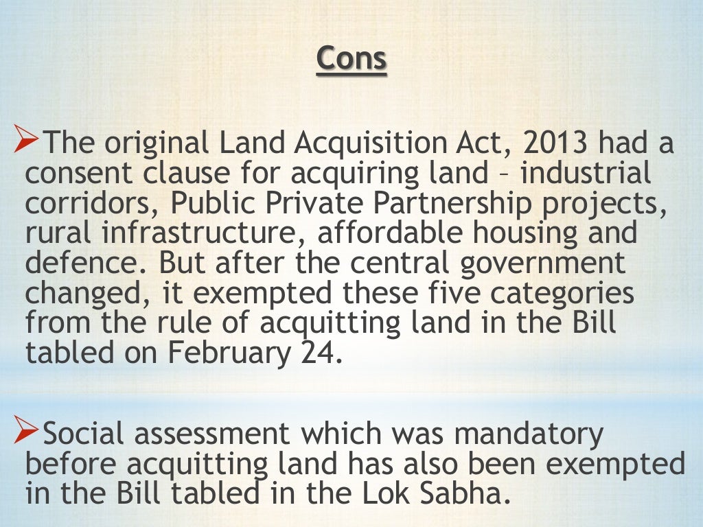 Land acquisition