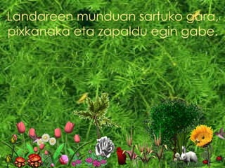Landareen munduan sartuko gara, pixkanaka eta zapaldu egin gabe. 