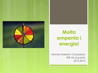 Molta 
empenta i 
energia! 
Montse Maestre i Casadesús 
ZER Alt Lluçanès 
2012-2013 
