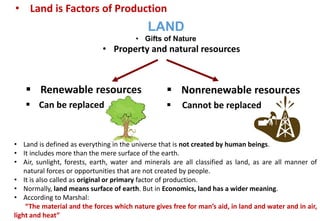 Land as a factor of production | PDF