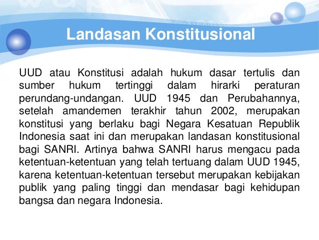 Landasan Sistem Administrasi Negara Republik Indonesia