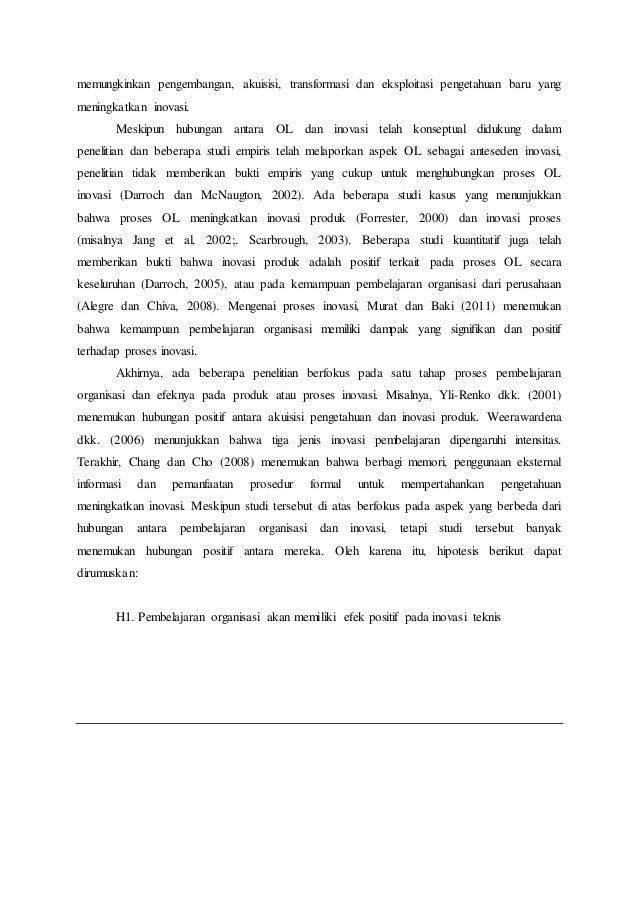 Landasan teori pembelajaran organisasi dan inovasi