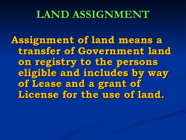 land assignment act in andhra pradesh