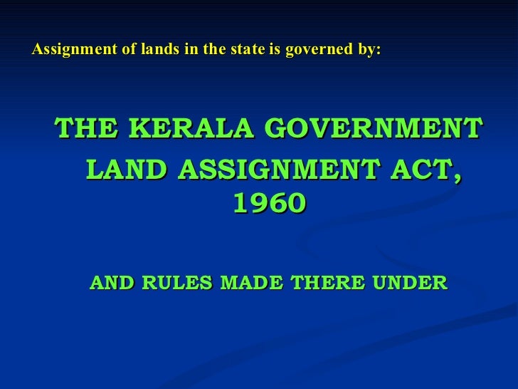 assignment land act tamil nadu