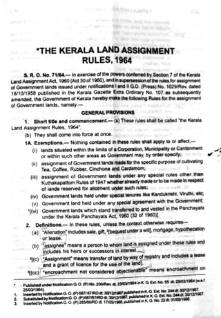 Land assignment rules 1964