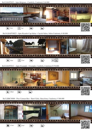 Ref:LBAPT023 - Apto Belgium - Cambrils, Catalonia € 64.000
Ref:#LBAPT0023 - Apto Ricardo Cap Salou - Cap de Salou, Salou Catalonia, € 68.000
52m² 7m² 2 1
35m² 12m² 1 1
Ref:LBAPT012 - Apto Eixample - Eixample, Cambrils, Catalonia €170.000
Ref LBBCN008 - Piso Carmen Bcn - Barri Gòtic, Barcelona, Catalonia, € 308.000
140m² 4 2
115m² 25m² 3 2
 