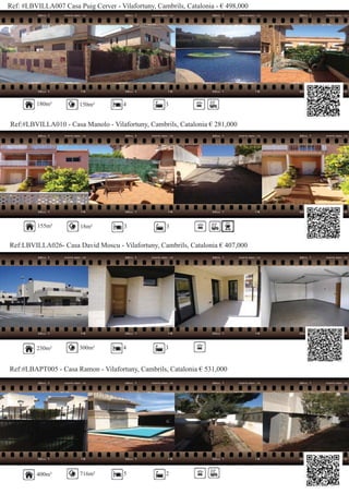 Ref: #LBVILLA007 Casa Puig Cerver - Vilafortuny, Cambrils, Catalonia - € 498,000
Ref:#LBVILLA010 - Casa Manolo - Vilafortuny, Cambrils, Catalonia € 281,000
Ref:LBVILLA026- Casa David Moscu - Vilafortuny, Cambrils, Catalonia € 407,000
180m² 150m² 4 3
155m² 18m² 3 3
400m²
300m² 4 3
Ref:#LBAPT005 - Casa Ramon - Vilafortuny, Cambrils, Catalonia € 531,000
716m² 5 2
230m²
 