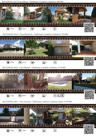 Ref:#LBVILLA015 Casa Alberto - Vilafortuny, Cambrils, Catalonia € 409.000
Ref:#LBVILLA016 - Casa Marta/Jose - Vilafortuny, Cambrils, Catalonia € 372.000
Ref:#LBVILLA012 - Casa Manuel - Vilafortuny, Cambrils, Catalonia € 353.000
240m² 230m² 3 3
208m² 287m² 4 3
250m²
200m² 4 3
Ref:#LBVILLA011 - Casa Veronica - Vilafortuny, Cambrils, Catalonia, Spain € 478.000
750m² 3 3
150m²
 