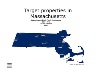 Target properties in
  Massachusetts
 