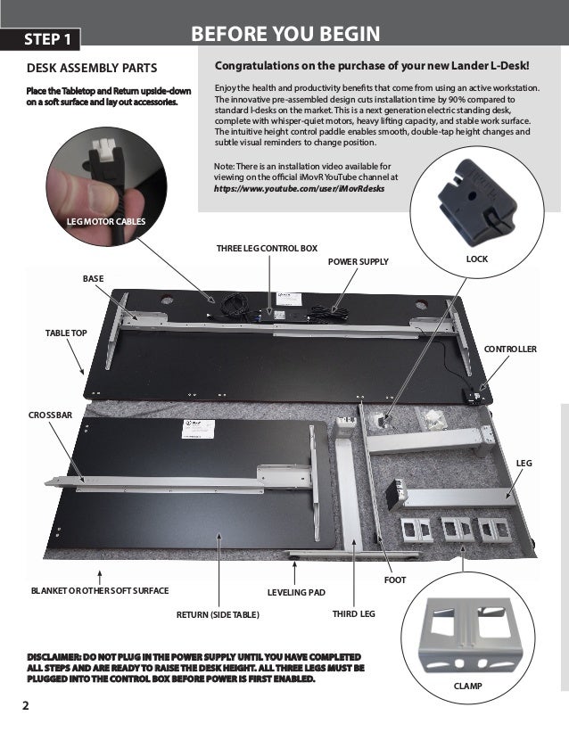 Lander L Desk Installation Manual
