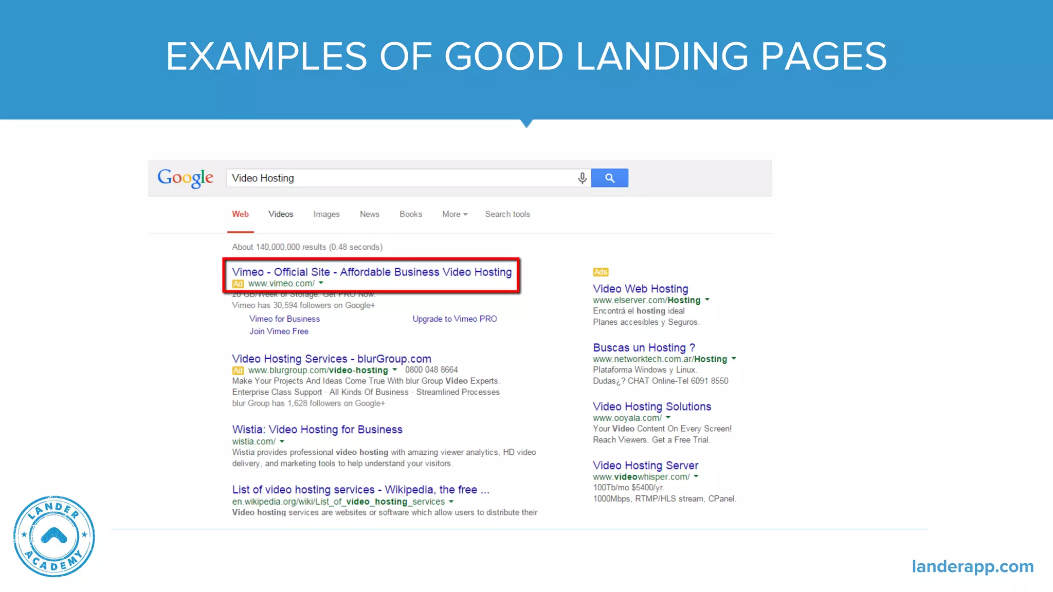 EXAMPLES OF GOOD LANDING PAGES
landerapp.com
 
