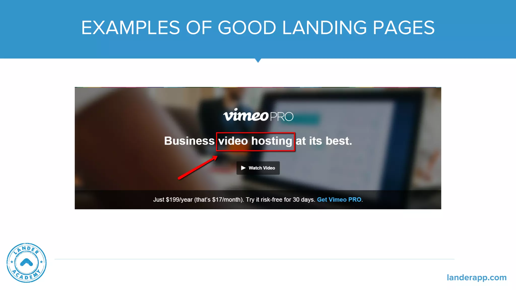 EXAMPLES OF GOOD LANDING PAGES
landerapp.com
 