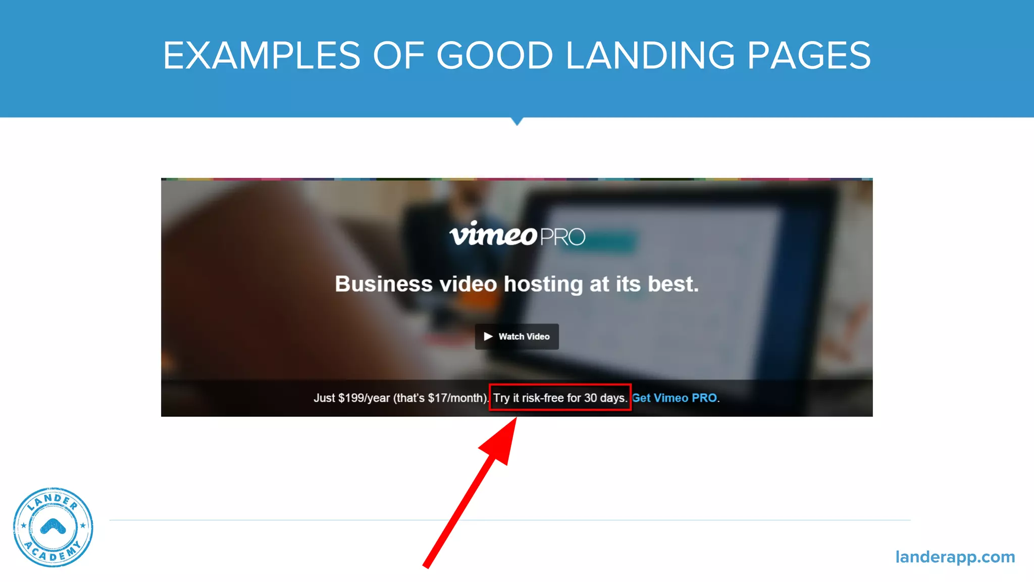 EXAMPLES OF GOOD LANDING PAGES
landerapp.com
 