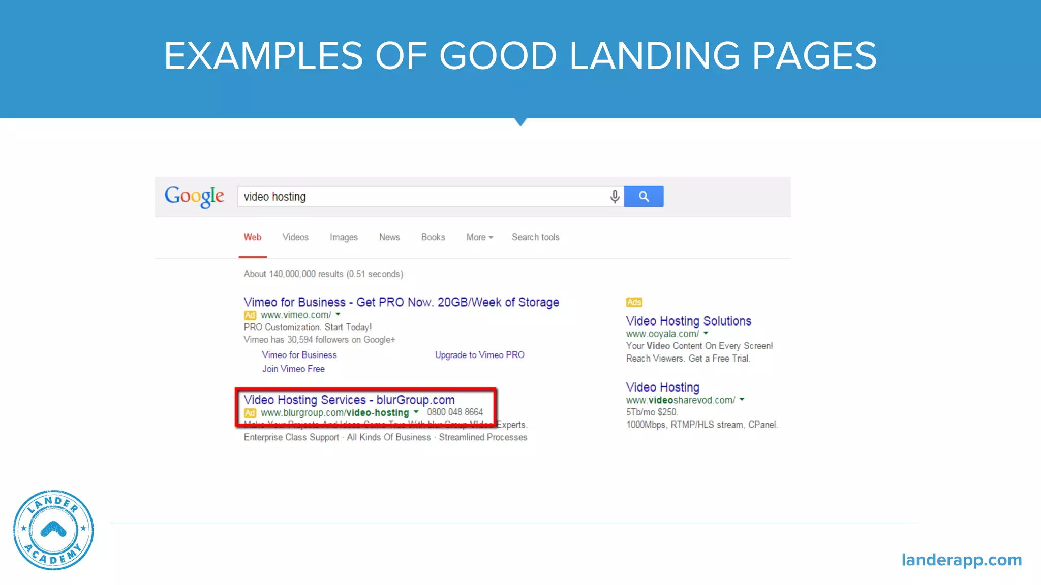 EXAMPLES OF GOOD LANDING PAGES
landerapp.com
 
