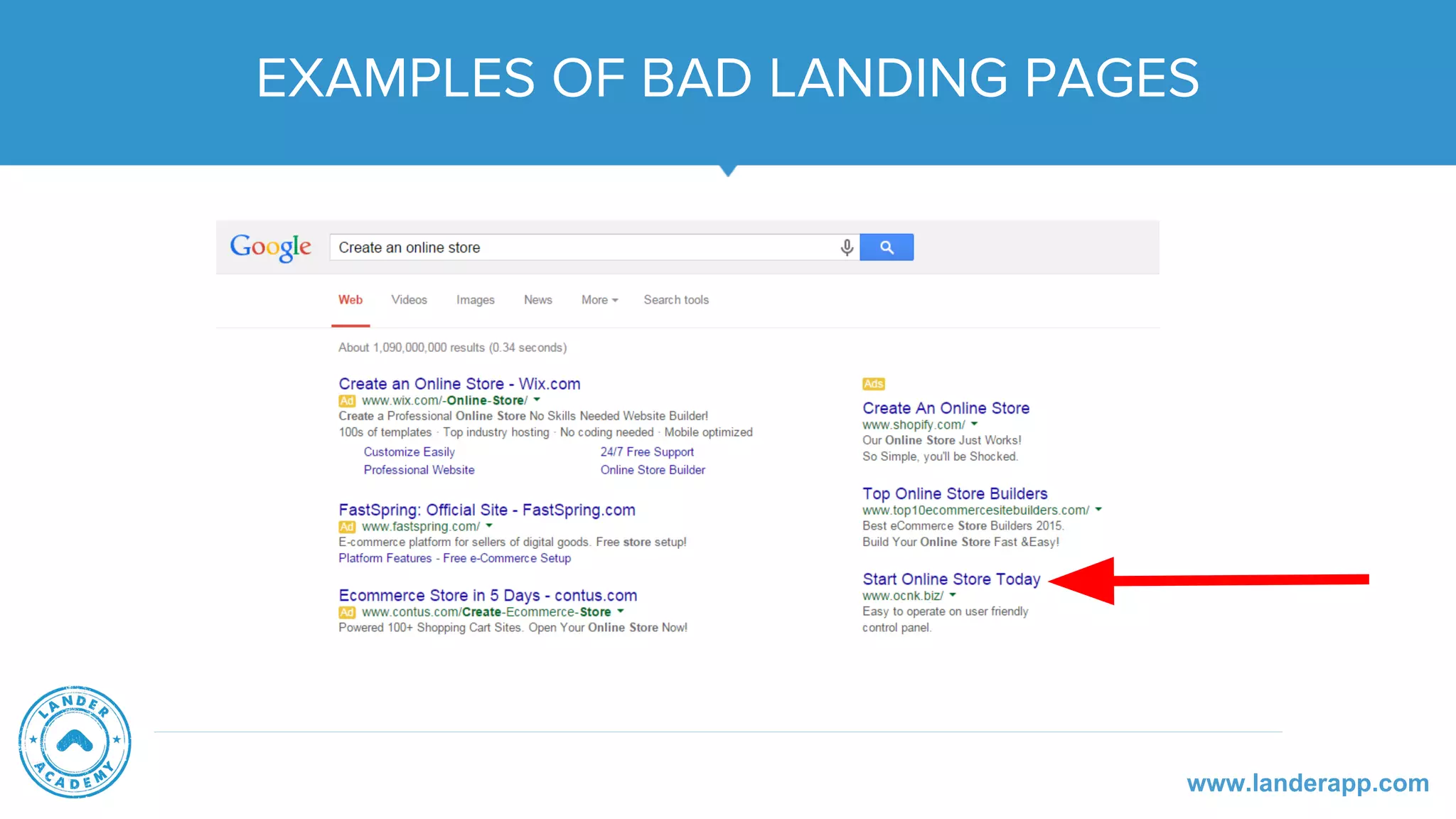 www.landerapp.com
EXAMPLES OF BAD LANDING PAGES
 