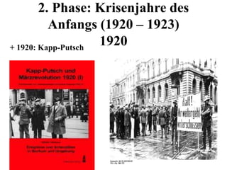 2. Phase: Krisenjahre des
Anfangs (1920 – 1923)
1920+ 1920: Kapp-Putsch
 
