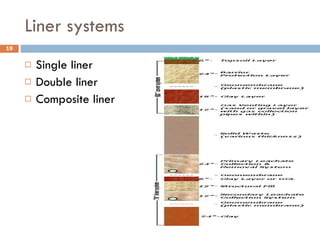 Liner systems Single liner Double liner Composite liner 