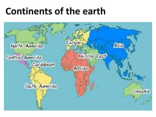 Continents of the earth