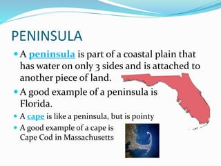 Peninsule Landforms review | PPTX