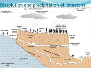 Dissolution and precipitation of limestone
 