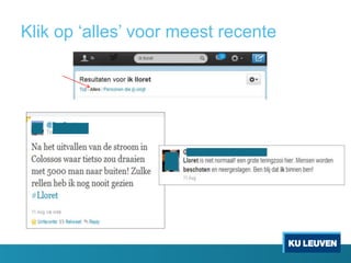 Klik op „alles‟ voor meest recente

 