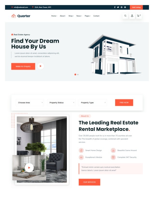 Clean & Modern Wordpress Real Estate Business Website Design By Elementor Pro - ⭐ON SALE⭐