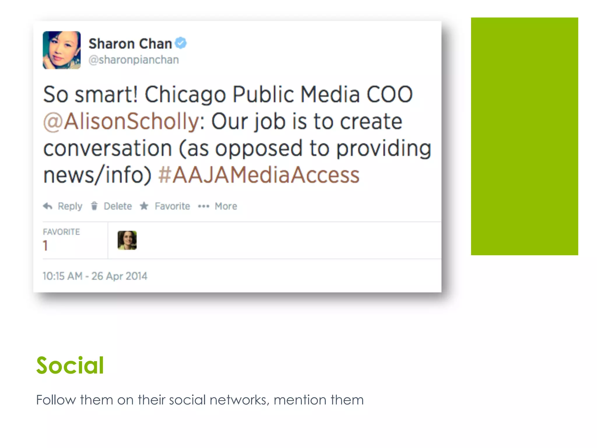 Social
Follow them on their social networks, mention them
 