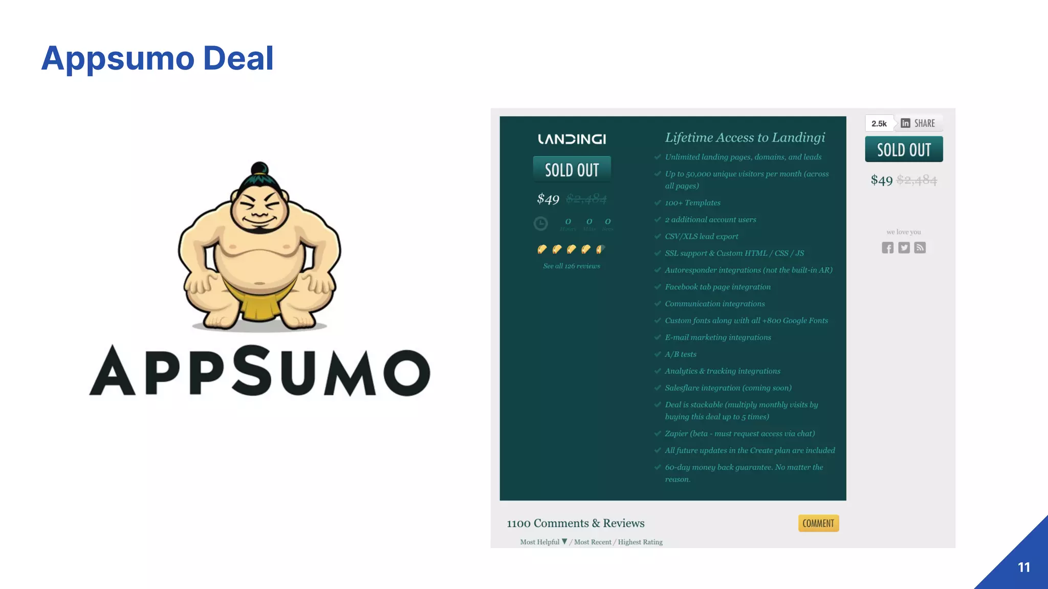11
Appsumo Deal
 