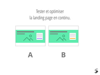 Tester et optimiser
la landing page en continu.
A B
 