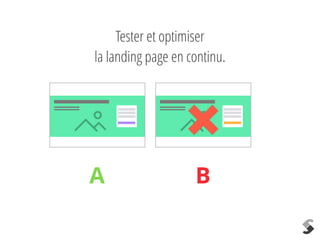 Tester et optimiser
la landing page en continu.
A B
 