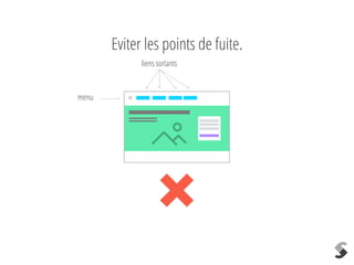 Eviter les points de fuite.
menu
liens sortants
 