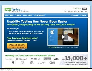 Wednesday, July 17, 13
 