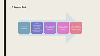 Five Second Testing Landing Page Optimization | PPTX